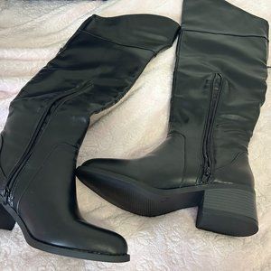 Charlotte Russe Riding Boot - Black